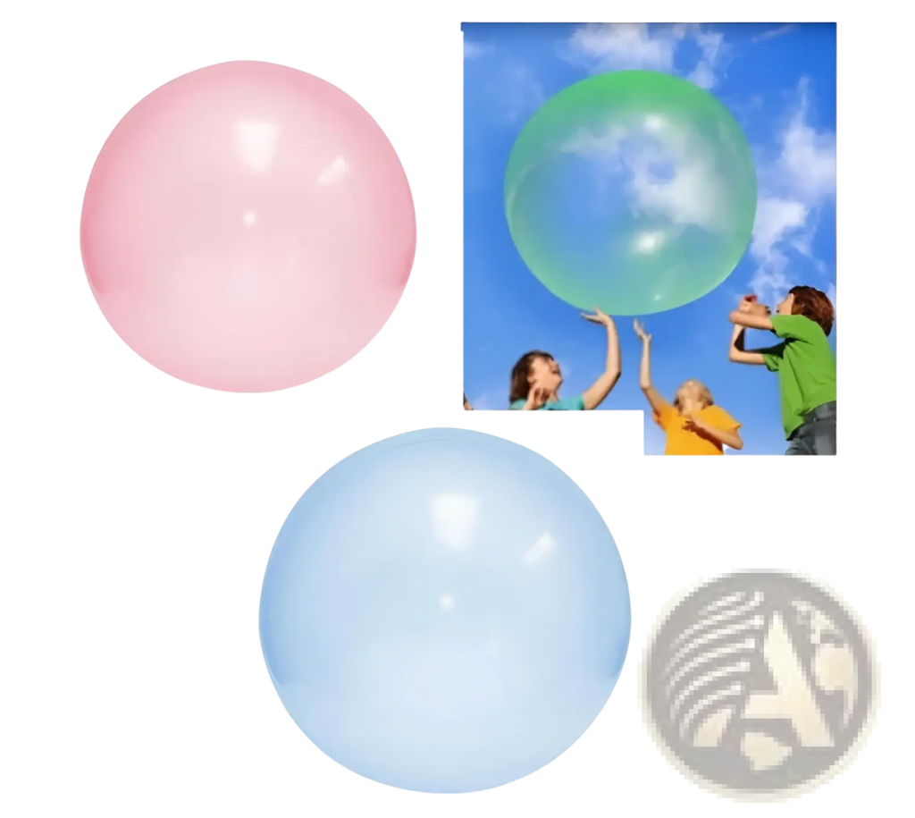 Giant inflatable bubble ball made of translucent pink light blue and green stretchy tpr rubber material