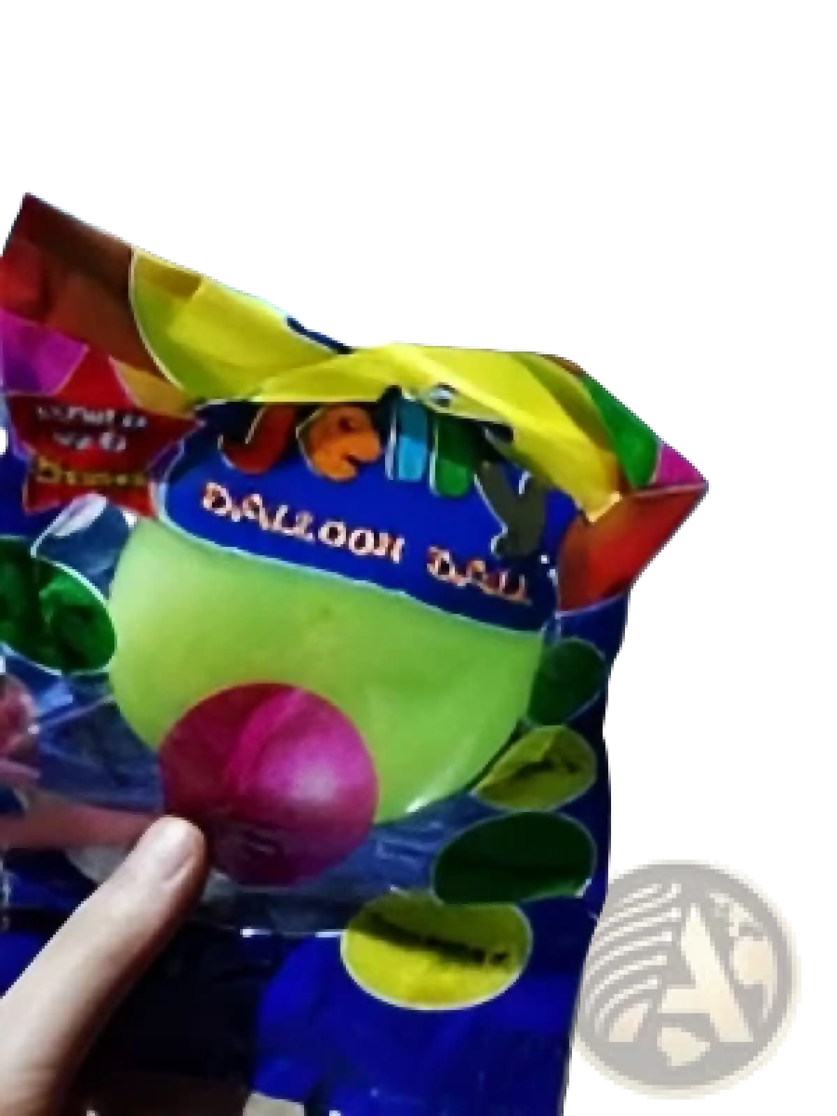 Giant inflatable bubble ball TPR bouncy water balloon with vibrant rainbow hues in a clear plastic bag