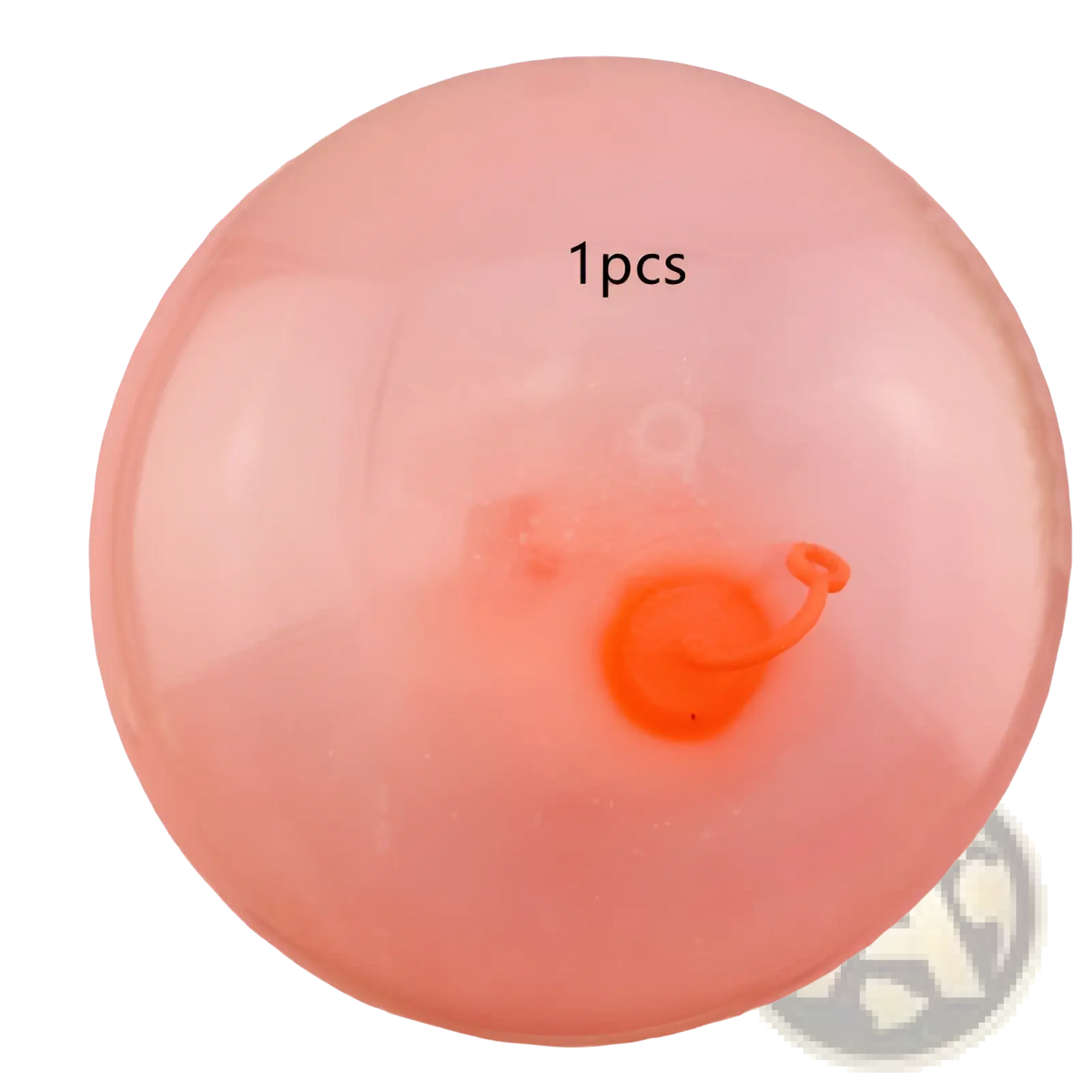 Giant inflatable bubble ball made of pink translucent tpr with an orange valve for bouncy water balloon use