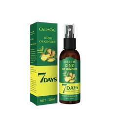 Eelhoe king of ginger 7 days ginger germinal oil spray in dark amber glass bottle to strengthen hair roots