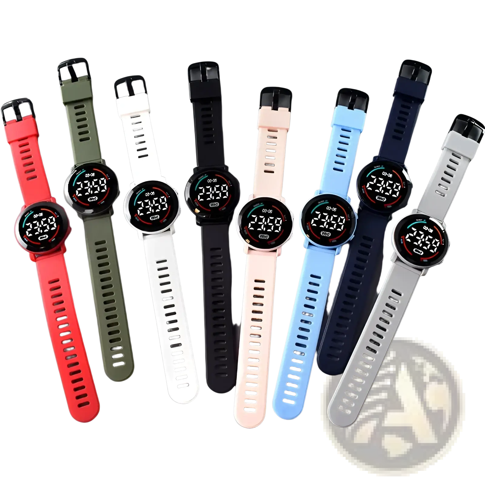 Yikaze girls digital sports watch in assorted vibrant colors with silicone straps and circular led displays waterproof design