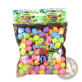 A colorful assortment of glittery pastel foam Easter eggs in pink blue green and purple for party decor diy