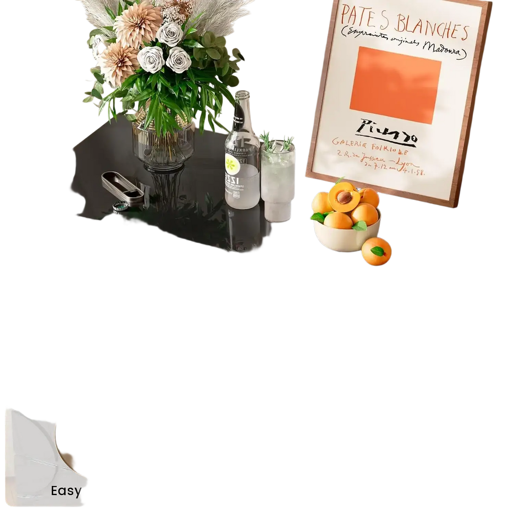 Gloss black accent cabinet with adjustable shelves wooden cabinet featuring three drawers and decorative flowers on glossy surface