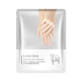 Verfons goat milk niacinamide hand mask whitening moisturizer in sleek silver and white foil pouch with sheep logo