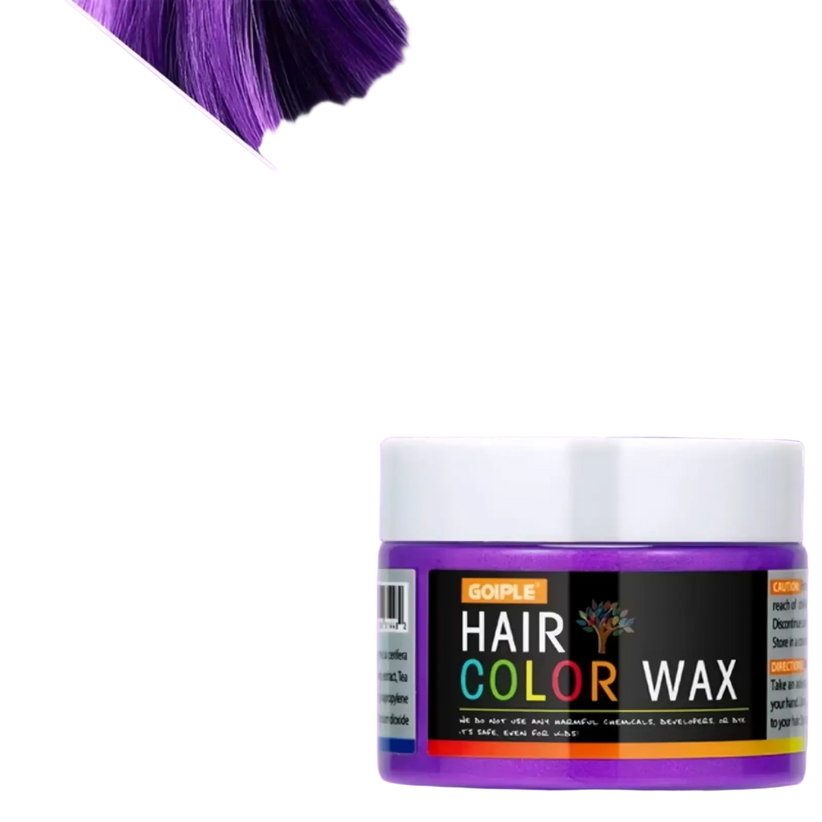 Goiple magenta temporary hair color wax 40g in a jar with white lid and black colorful label for purple hair styling