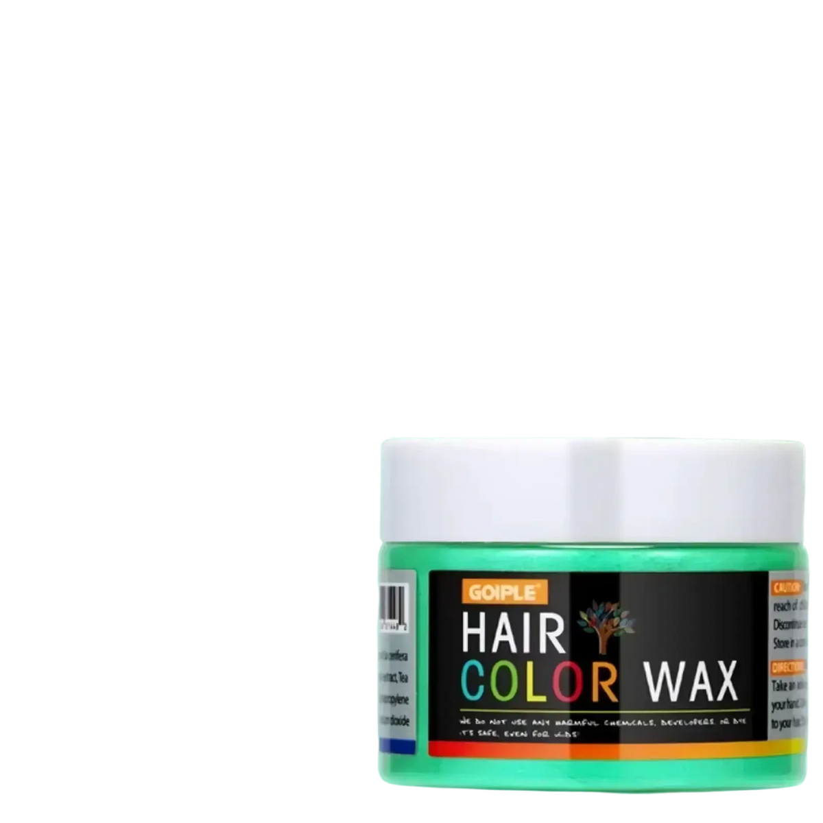 Goiple magenta temporary hair color wax 40g in a clear jar with vibrant green hair color wax and white lid