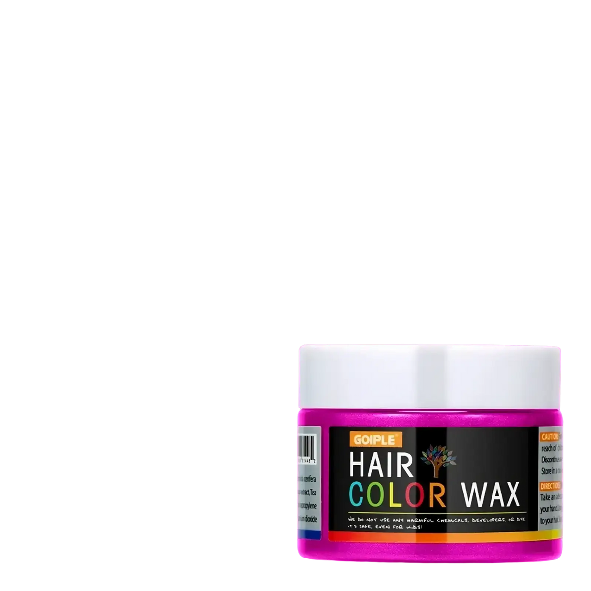 Goiple magenta temporary hair color wax jar with white lid and colorful label for vibrant hair color styling