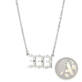 Silver chain necklace with bold gothic style 333 pendant in product titled gold angel number 7 necklace