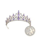 Gold baroque rhinestone tiara crown with gold tone and purple teardrop crystals bridal hair accessory