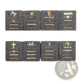 Gold-toned hairpins in various designs including Texas shape, heart, lightning bolt, and smiley face embellish silicone strap ring set