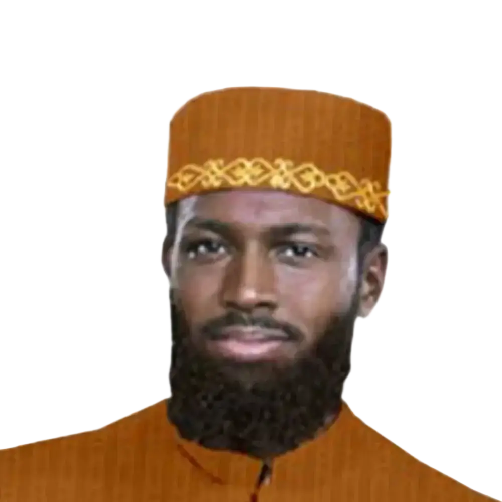 Orange ribbed cap with gold embroidered band for muslim prayer hat designed for muslim prayer use