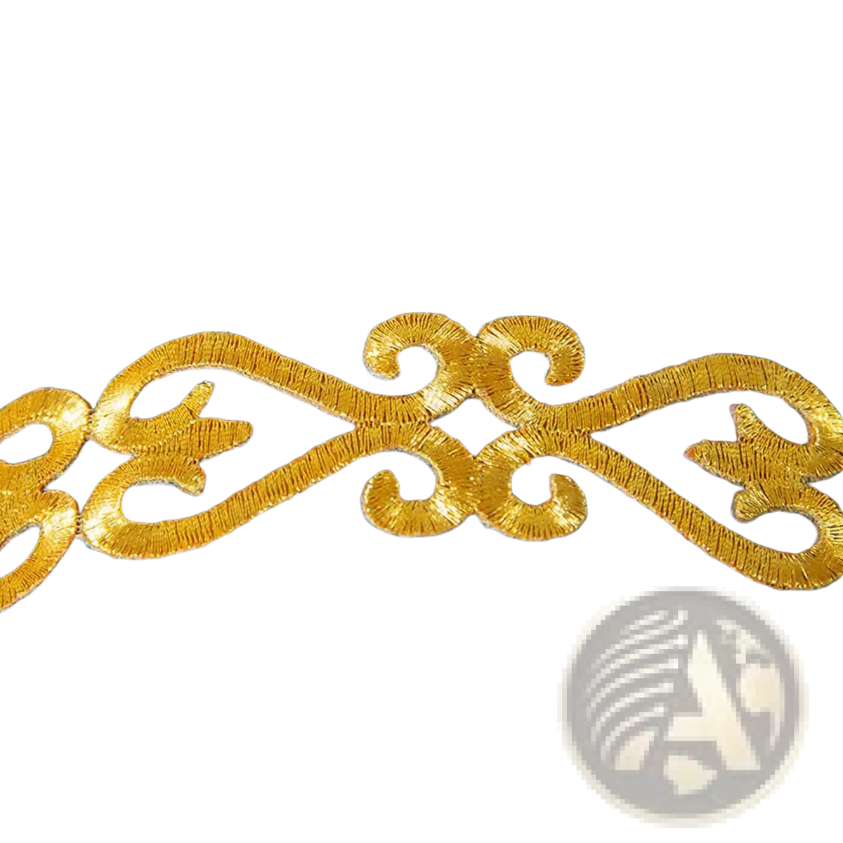 Gold embroidered Muslim prayer hat made of rich navy blue fabric with intricate gold thread swirling patterns