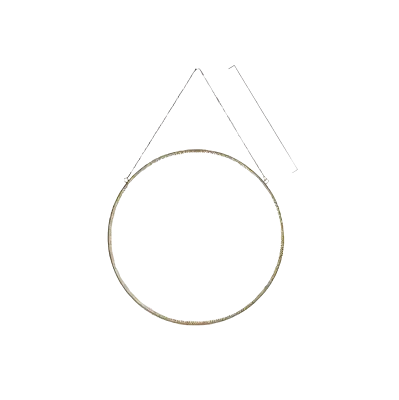 Gold hexagonal wall hanging mirror with a round gold frame minimalist design 25 cm width 38 cm height including loop