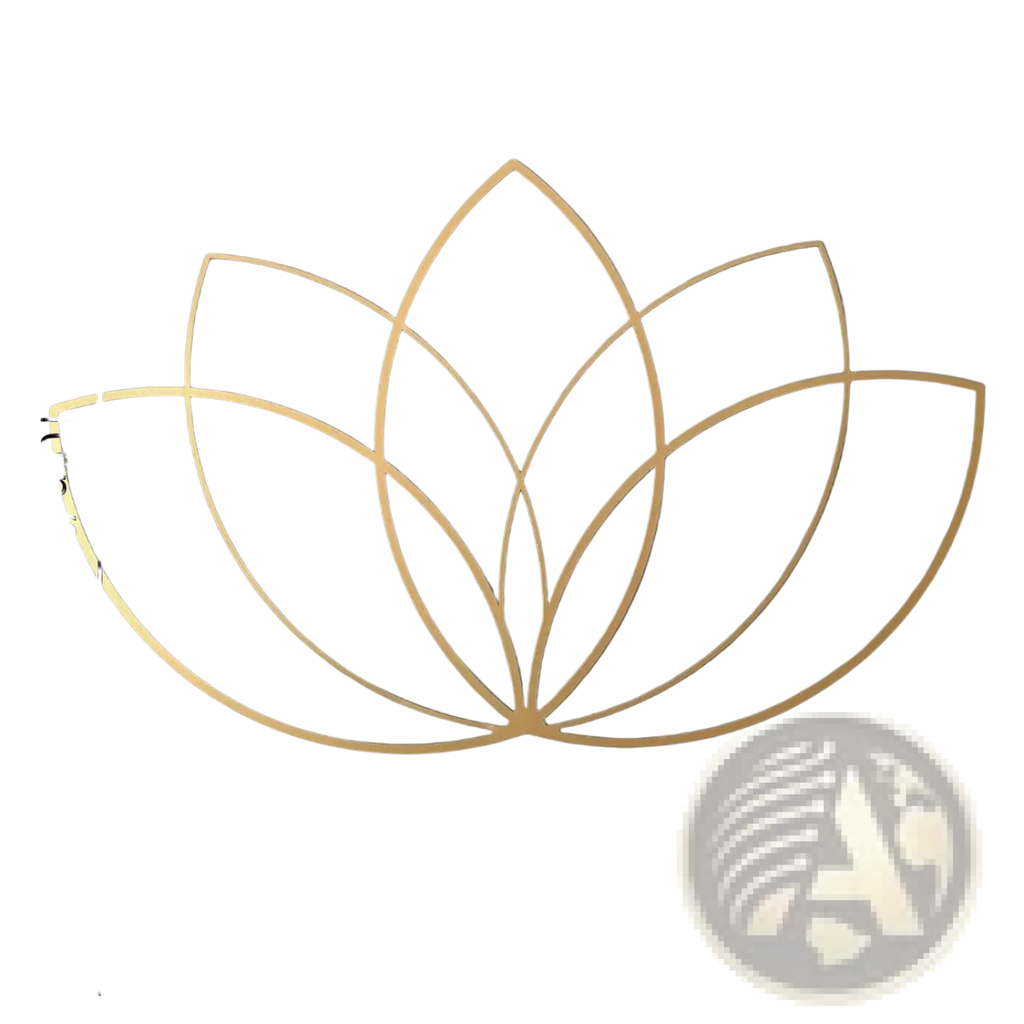 Gold-toned metal lotus flower wall art 15.7 by 10 inches for modern zen decor and home decoration