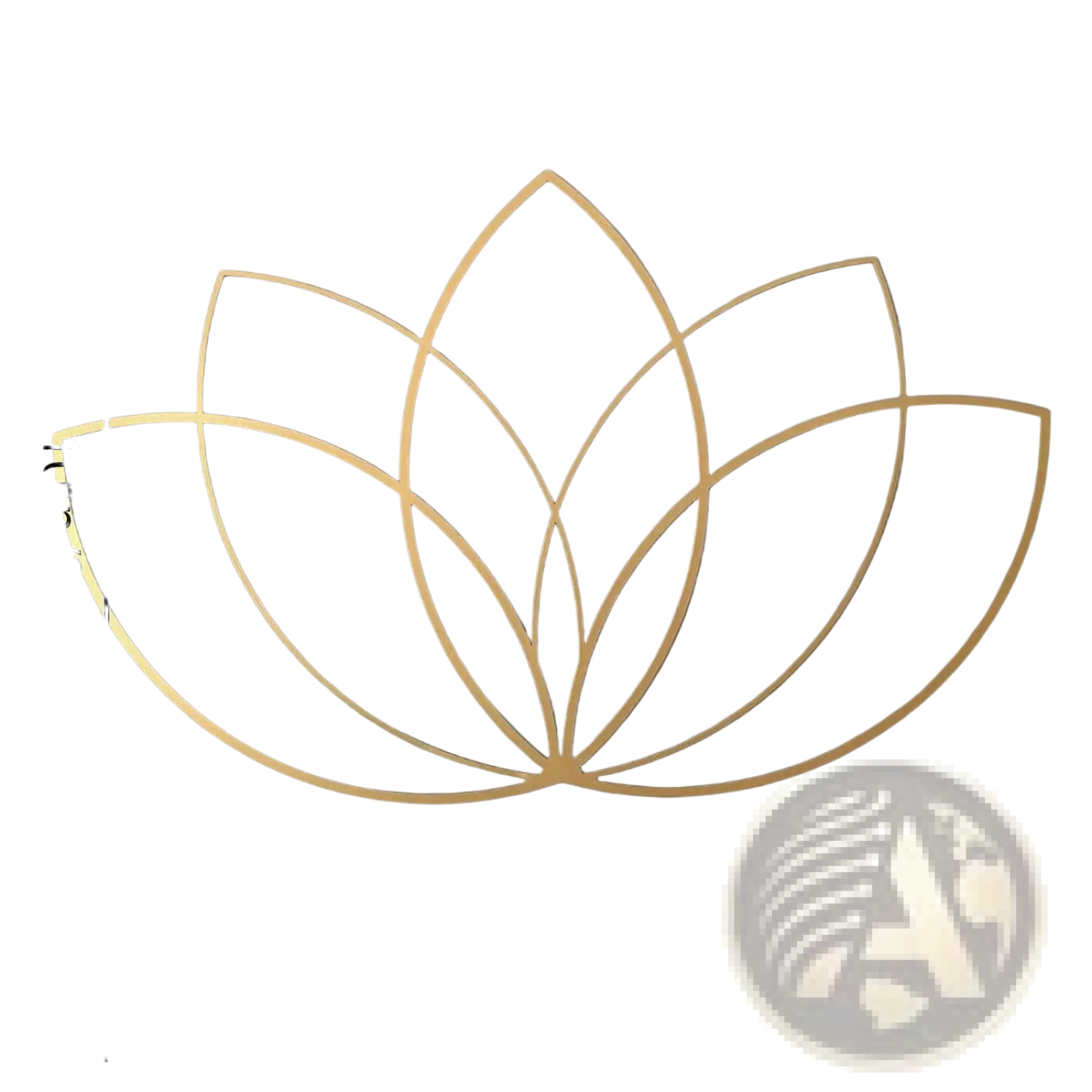 Gold-toned metal lotus flower wall art 15.7 by 10 inches for modern zen decor and home decoration