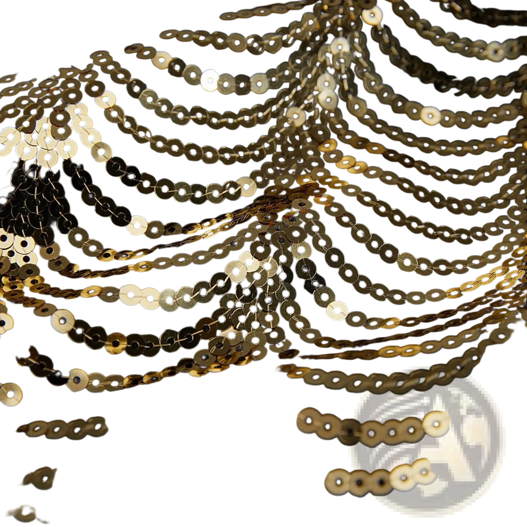 Black satin blazer for men featuring gold sequin sleeve with cascading rows of sequins on fabric