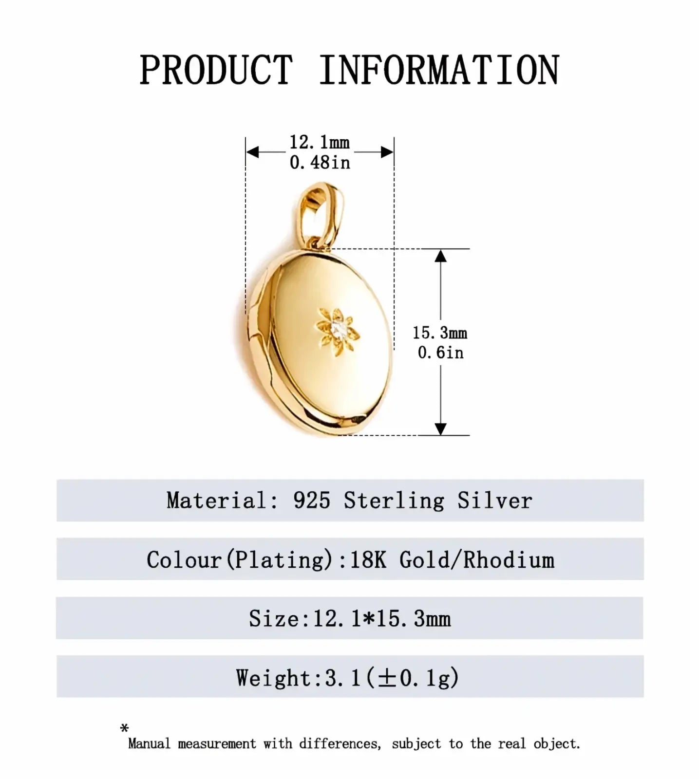 Gold starburst locket necklace featuring a gold-plated 925 sterling silver oval locket with a delicate floral design
