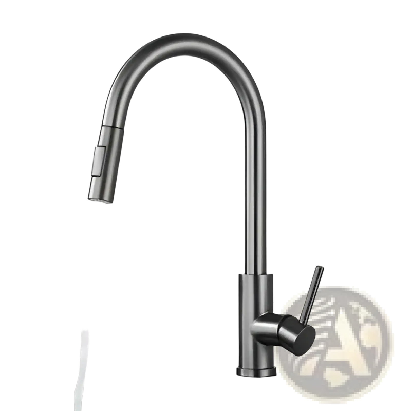 Modern matte black golden smart touch pull out kitchen faucet with sleek curved spout and pull-down spray head