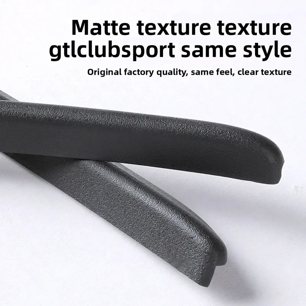 Black matte texture rubber armrest covers designed to match gtl clubsport style for golf 8 fender flares mud flaps arch trim