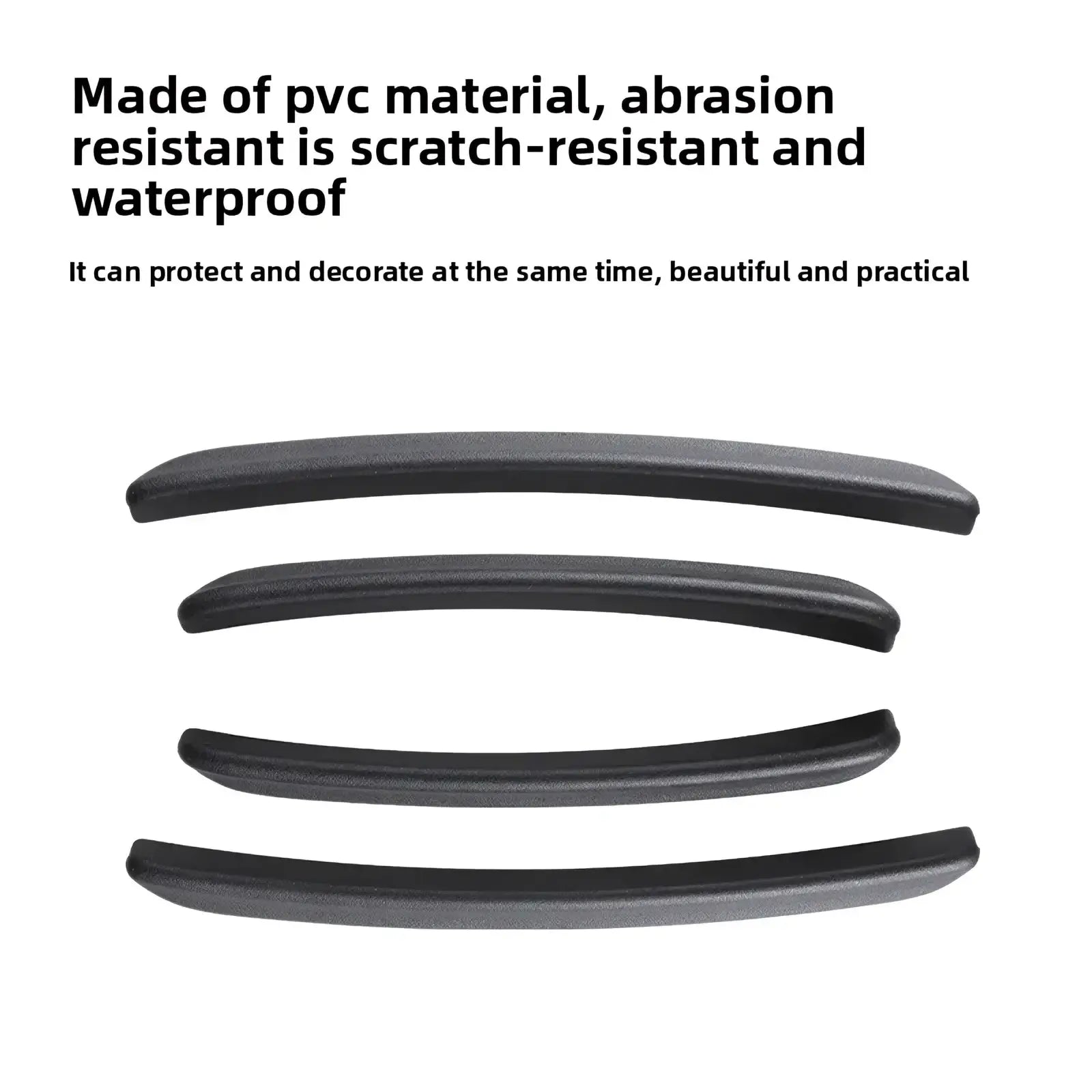 Black pvc armrest covers with abrasion and scratch resistant smooth textured surface for golf 8 fender flares mud flaps arch trim
