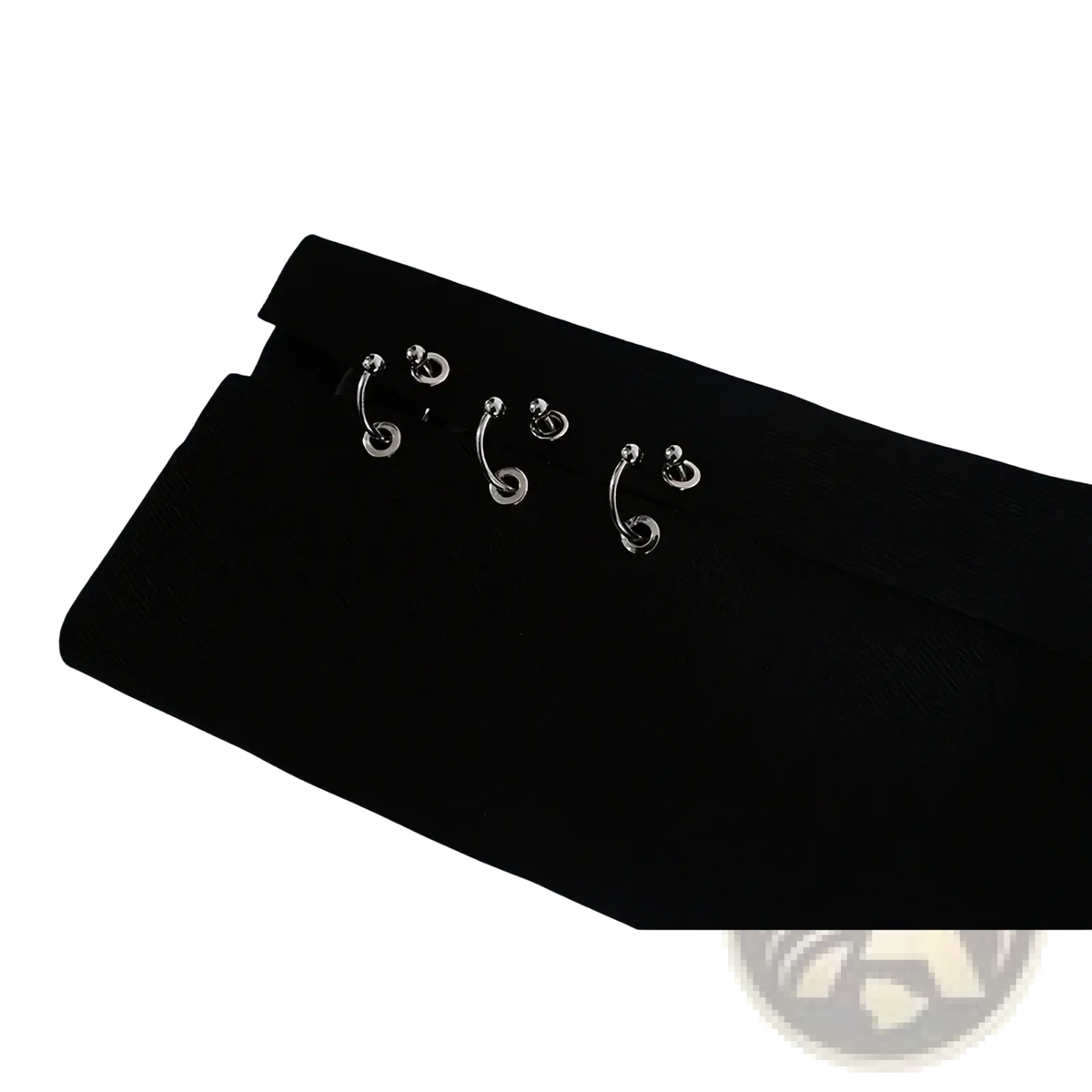 Set of four silver-toned curved barbell nose rings with spherical ends displayed on black velvet for gothic chain cropped blazer