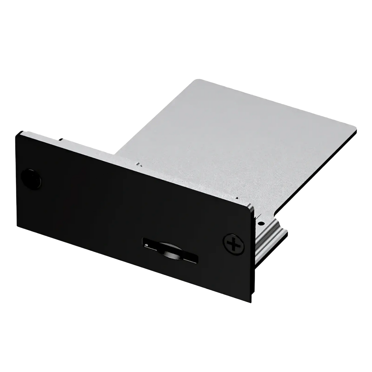 Black and silver metal drawer pull with sleek modern design for Gpd Pocket 4 modular expansion accessories