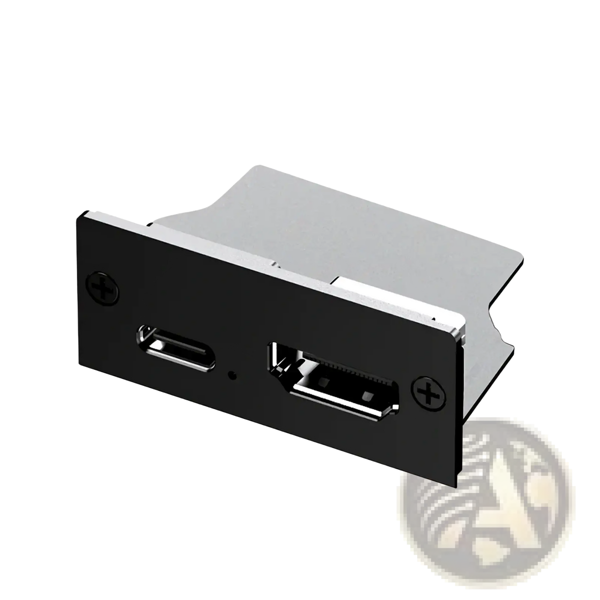 Black and silver dual USB port panel with sleek modern design for Gpd Pocket 4 modular expansion accessories back side