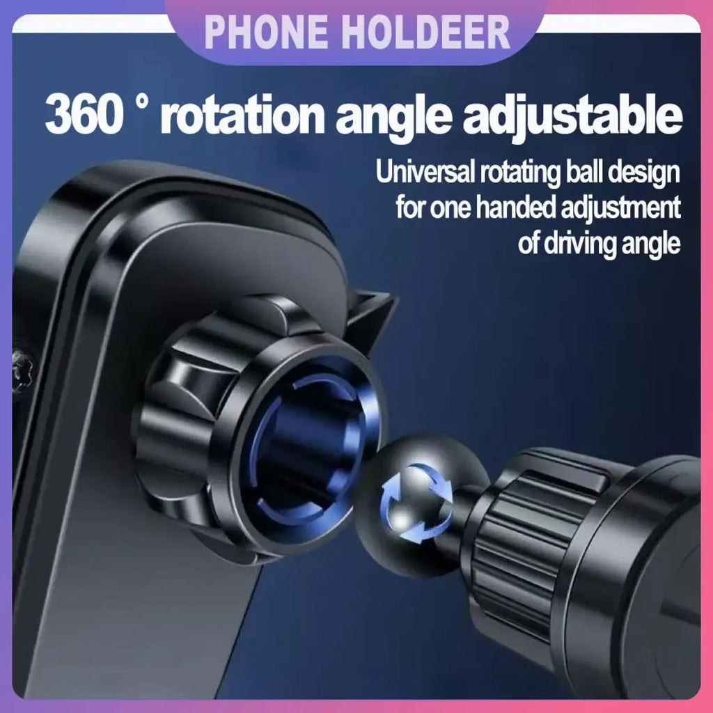 Black gravity car phone holder air vent mount with 360-degree rotating ball joint for adjustable angle
