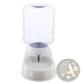Clear plastic gravity pet water dispenser with speckled gray base 3.5l automatic waterer for pets