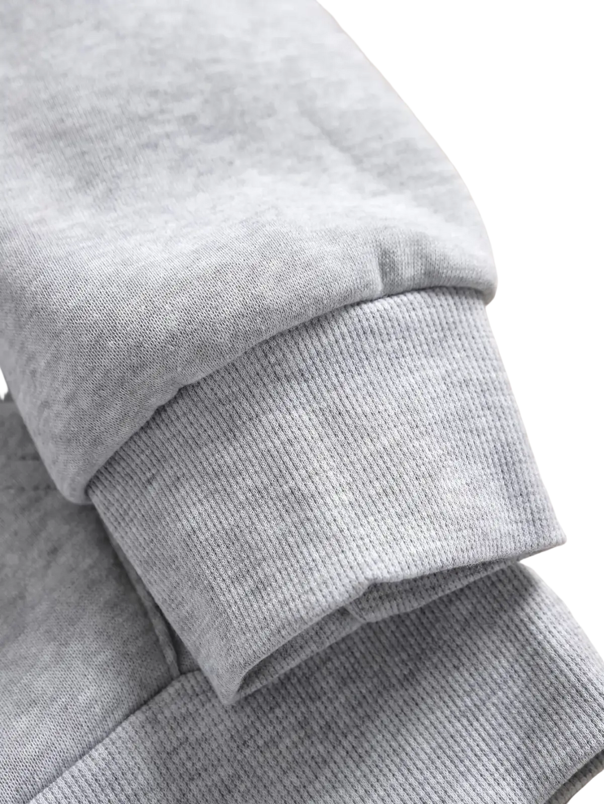 Gray lips print pullover hoodie with ribbed knit detailing on the gray heathered sweatshirt cuff