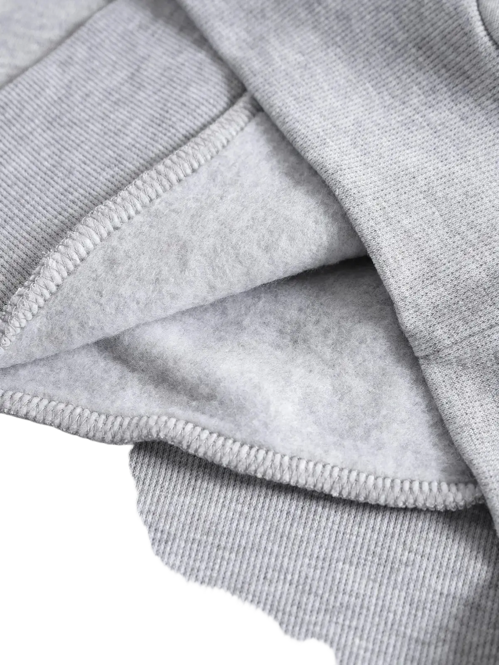 Gray lips print pullover hoodie in a gray heathered fleece-lined sweatshirt with ribbed cuffs for comfort and warmth
