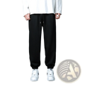 Black drawstring joggers with a relaxed fit and elastic cuffs in casual gray mens jogger sweatpants style