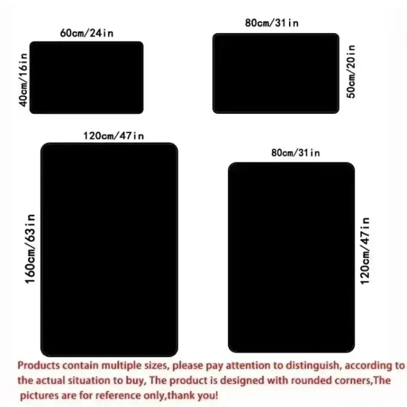Black rectangular green grass door mat with rounded corners available in multiple sizes for living room hand wash