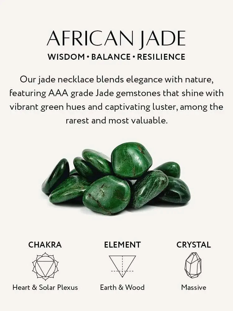 A pile of polished african green jade gemstones with vibrant hues for an AAA beaded necklace in gold stainless steel