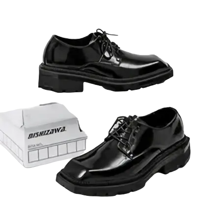 Black patent leather oxford shoes with thick soles from green sole leather casual shoes collection