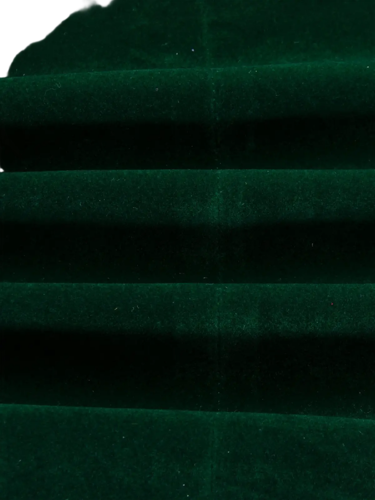 Deep emerald green velvet fabric with soft plush texture and subtle sheen for green velvet tuxedo blazer for men