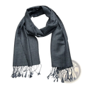 Grey jacquard scarf 2-pack featuring a dark gray and white houndstooth pattern with fringed ends for winter warmth