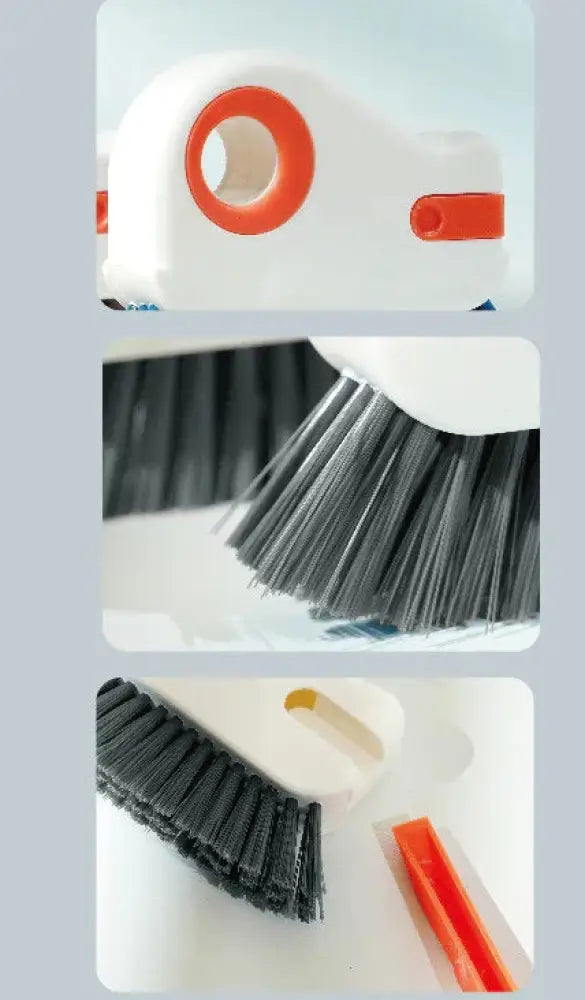 Arbaglobal slim groove and window track cleaning brush with white and orange plastic handle and black bristles