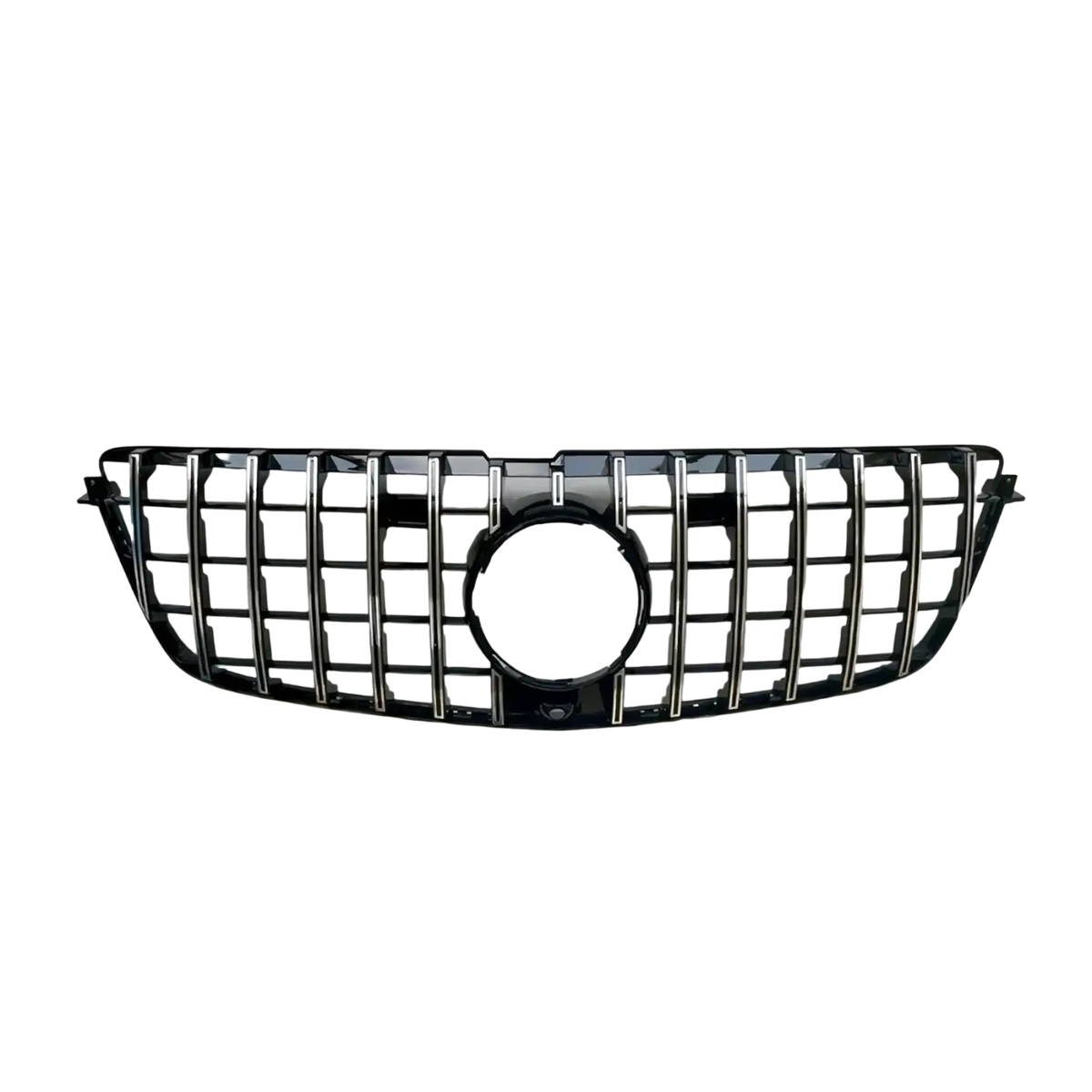 Gtr front grille for Mercedes Benz X166 2013 2015 with black and chrome finish and central circular emblem
