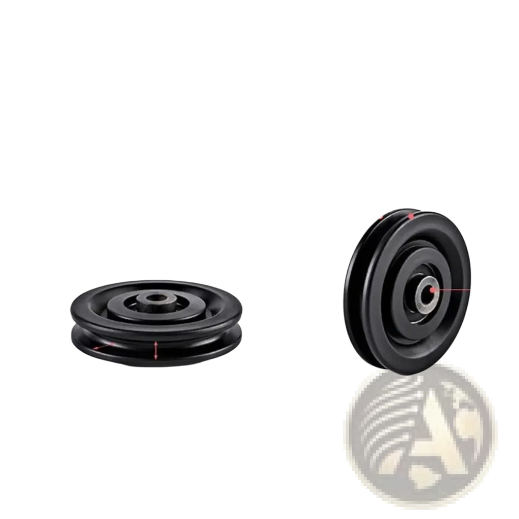 Black nylon gym cable machine replacement pulley wheel 88mm with 10mm hole 5.5mm wall thickness slot and groove