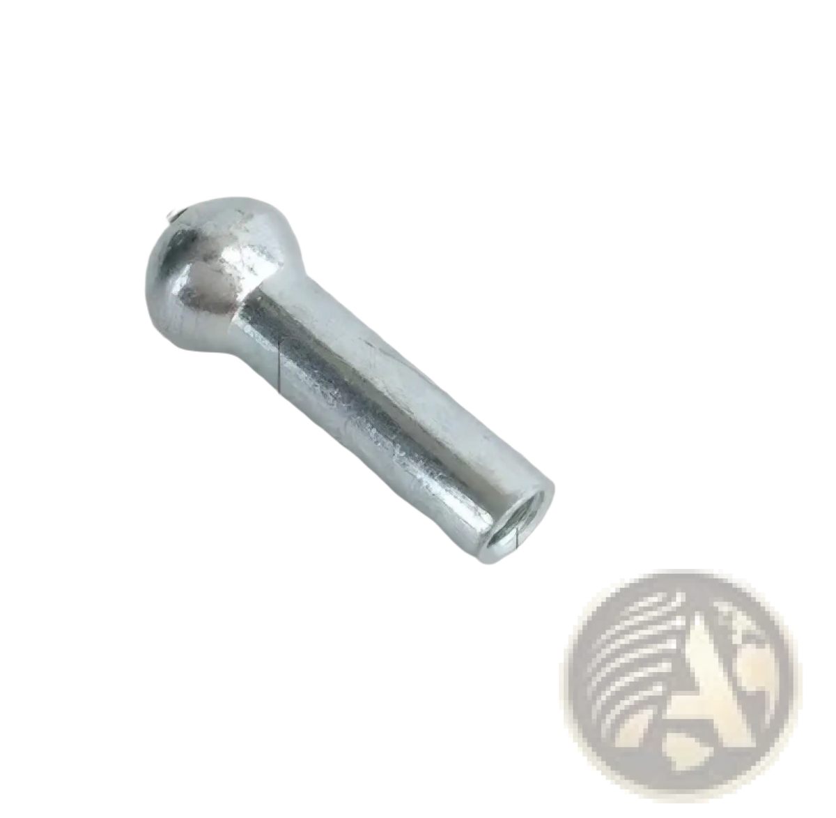 Silver metal bicycle axle end cap with rounded head and threaded shaft for gym cable replacement wire rope fitness equipment part