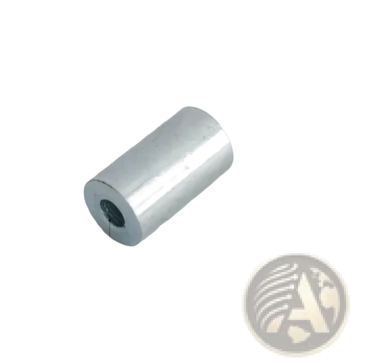 Silver-colored metal cylindrical gym cable replacement wire rope connector with threaded hole and 15mm length
