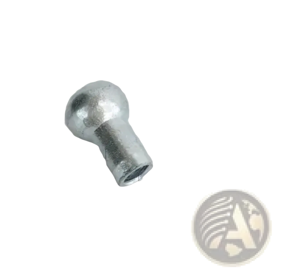 Silver-colored metal ball head with threaded stem for gym cable replacement wire rope fitness equipment part