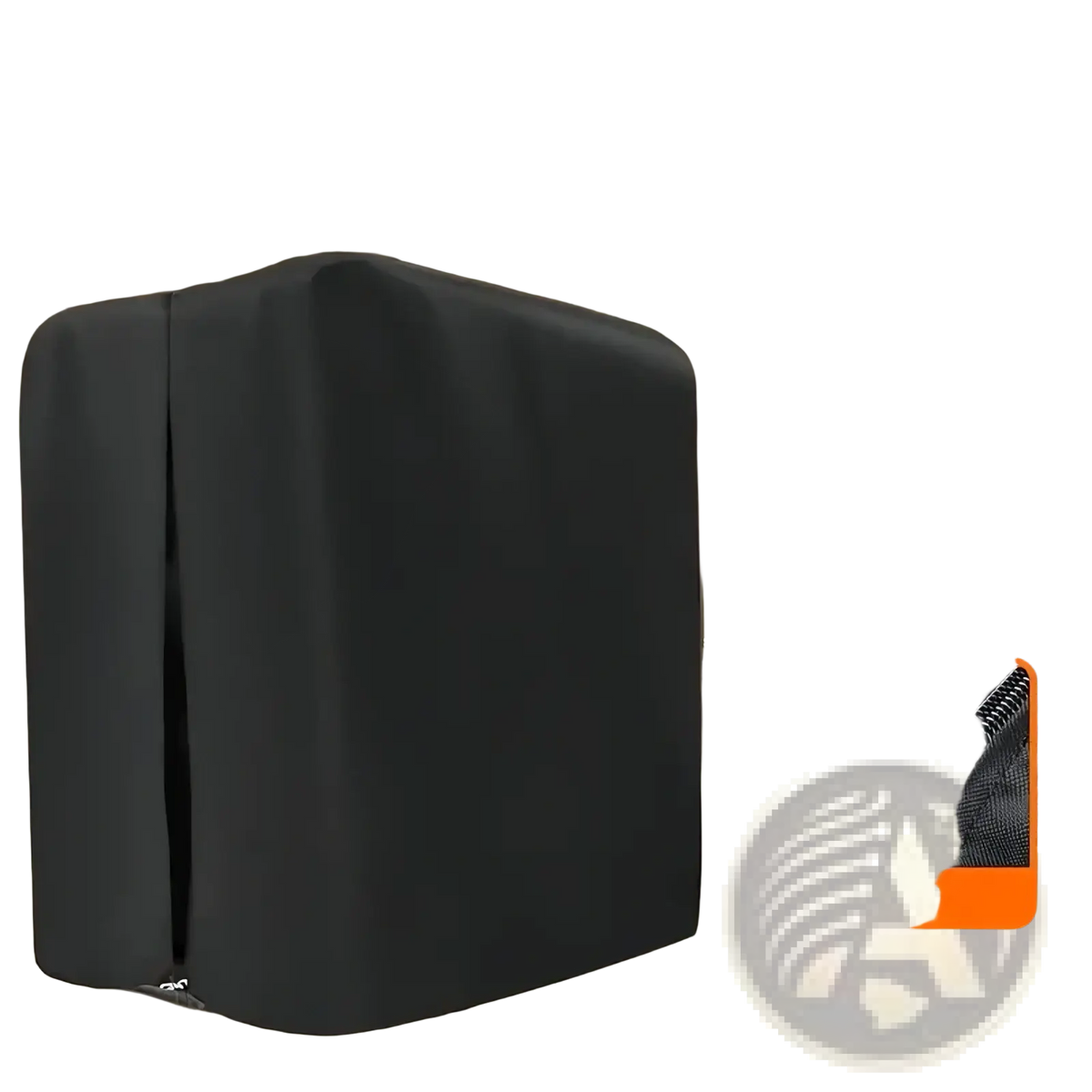 Black waterproof gym equipment cover with zipper and bottom drawstring for outdoor fitness machine protection