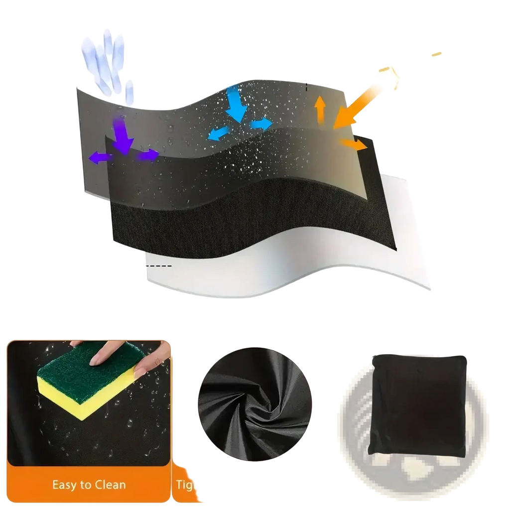 Black sponge gym equipment cover with yellow bottom and anti-uv coating for waterproof fitness machine protection