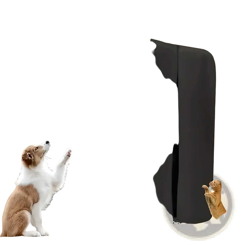 Black fabric pet deterrent cover designed to prevent scratching and chewing for gym equipment protection