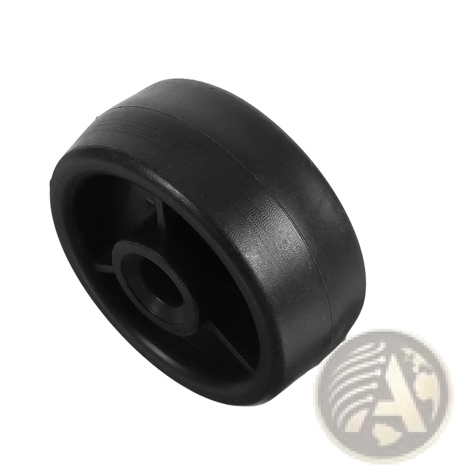 Black plastic gym machine replacement roller wheel 1.77 inch diameter 0.79 inch width integrated hub smooth rolling