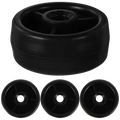 Black rubber caster wheel with central hub and radial spokes gym machine replacement roller wheels 4pack