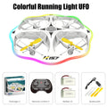 H157 led kids drone white quadcopter with dual battery featuring white and yellow frame and colorful running lights