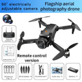 Black h21 brushless dual camera foldable drone with vr headset featuring 90 degree adjustable leap branded camera